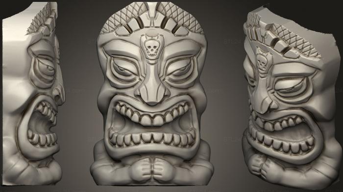 Mask (Tiki Wall Mount, MS_0285) 3D models for cnc